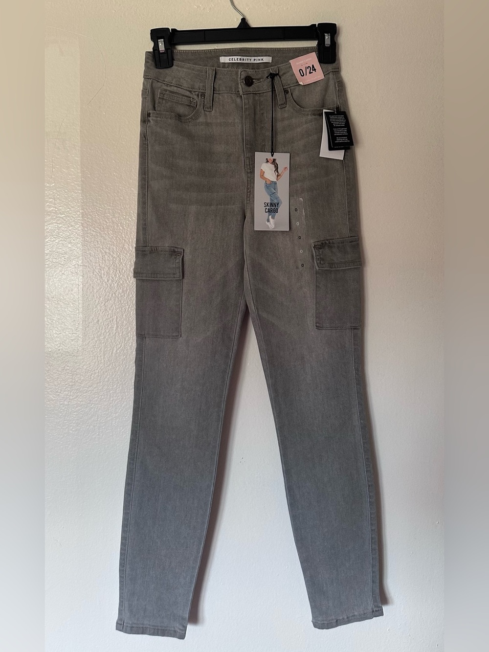 Celebrity Pink Gray Skinny Cargo Jeans